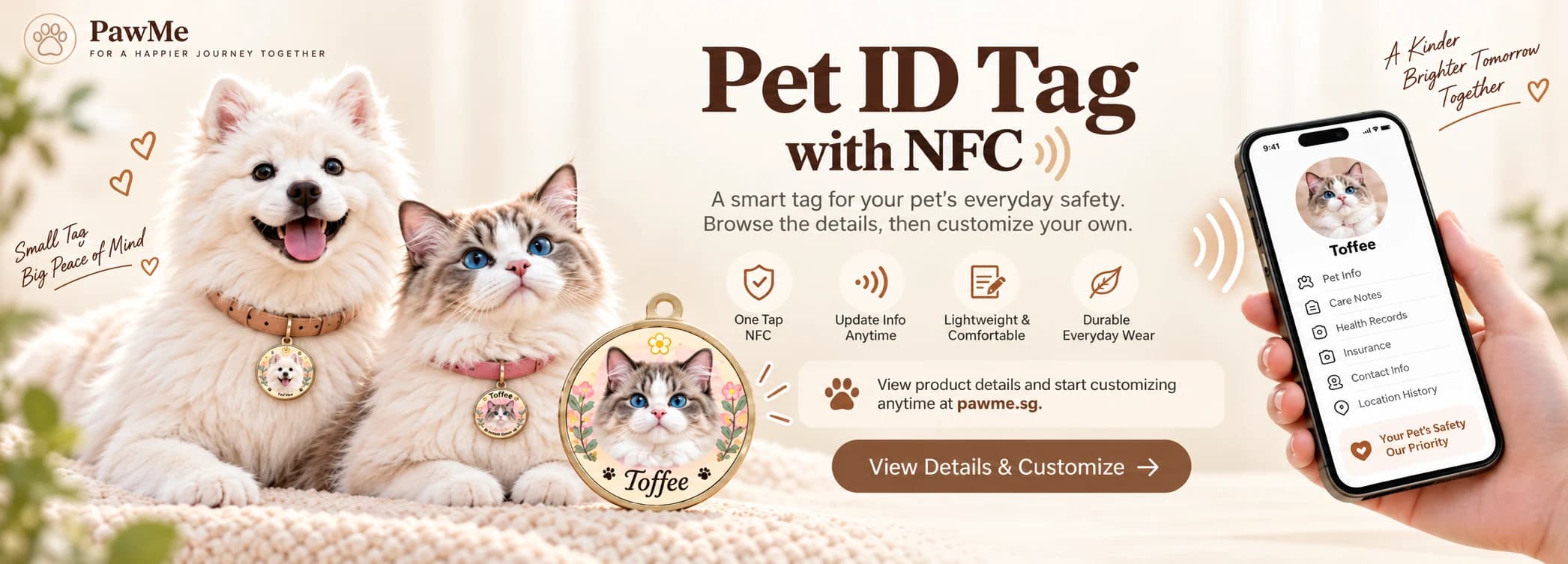 Personalised Pet NFC ID Tags