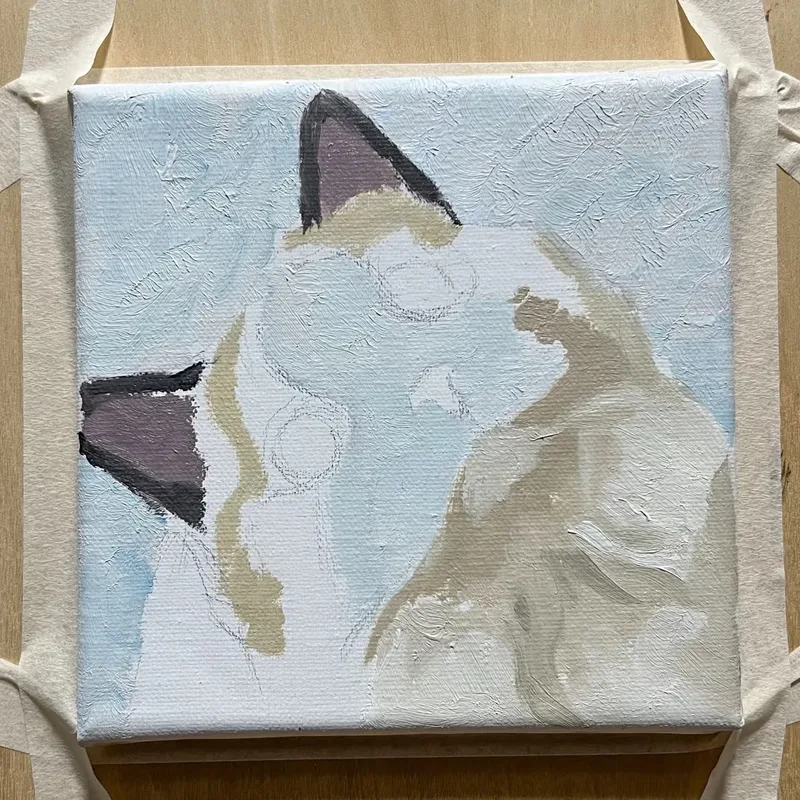 Pet oil portrait, step 2: Base colour