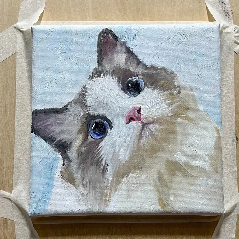 Pet oil portrait, step 4: Fine details